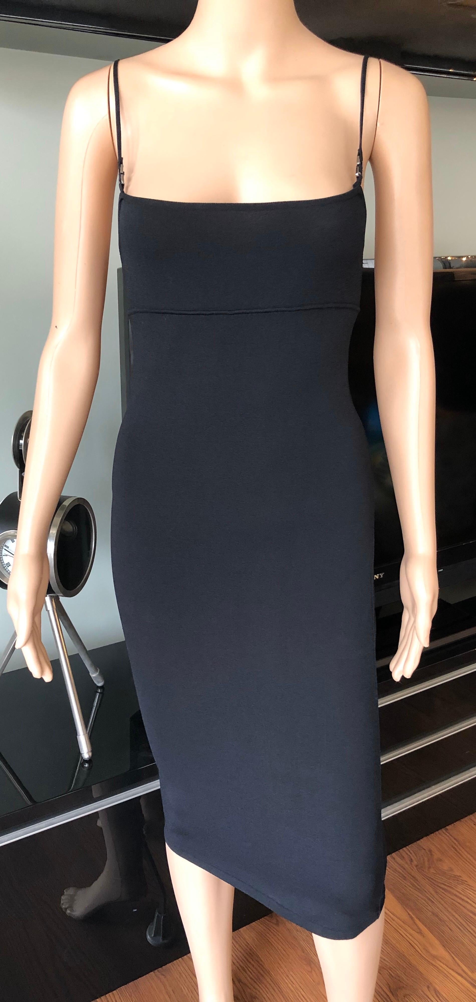 Women's Tom Ford for Gucci 1999 Bodycon Knit Black Midi Dress For Sale