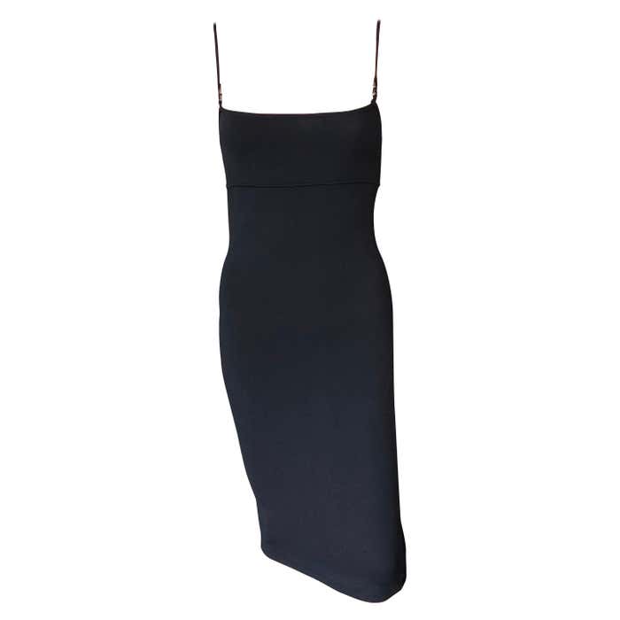 Tom Ford for Gucci 1999 Bodycon Knit Black Midi Dress For Sale at ...