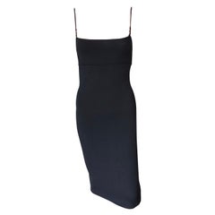 Tom Ford for Gucci 1999 Bodycon Knit Black Midi Dress