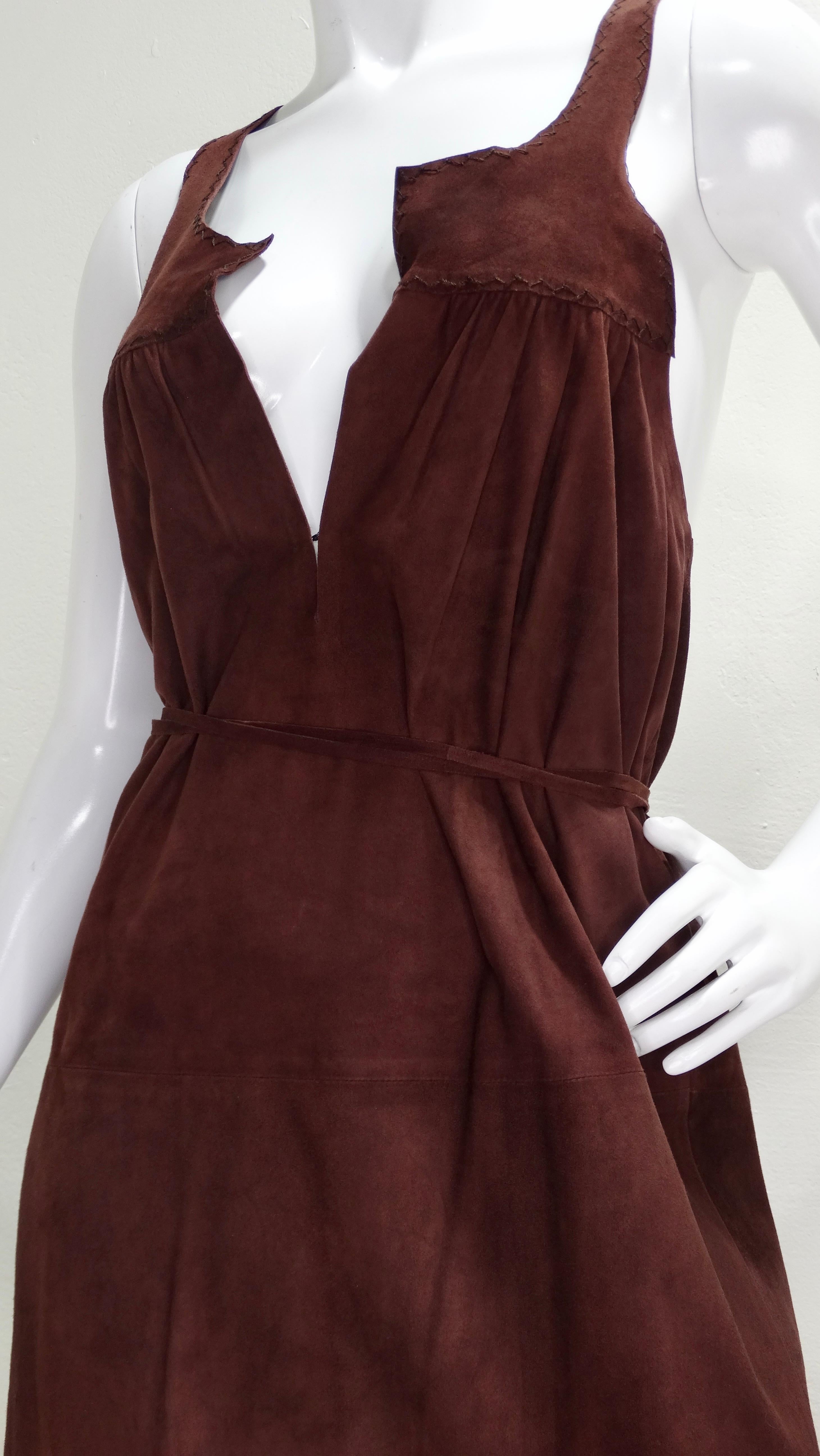 Tom Ford for Gucci 2002 Brown Suede Dress 5