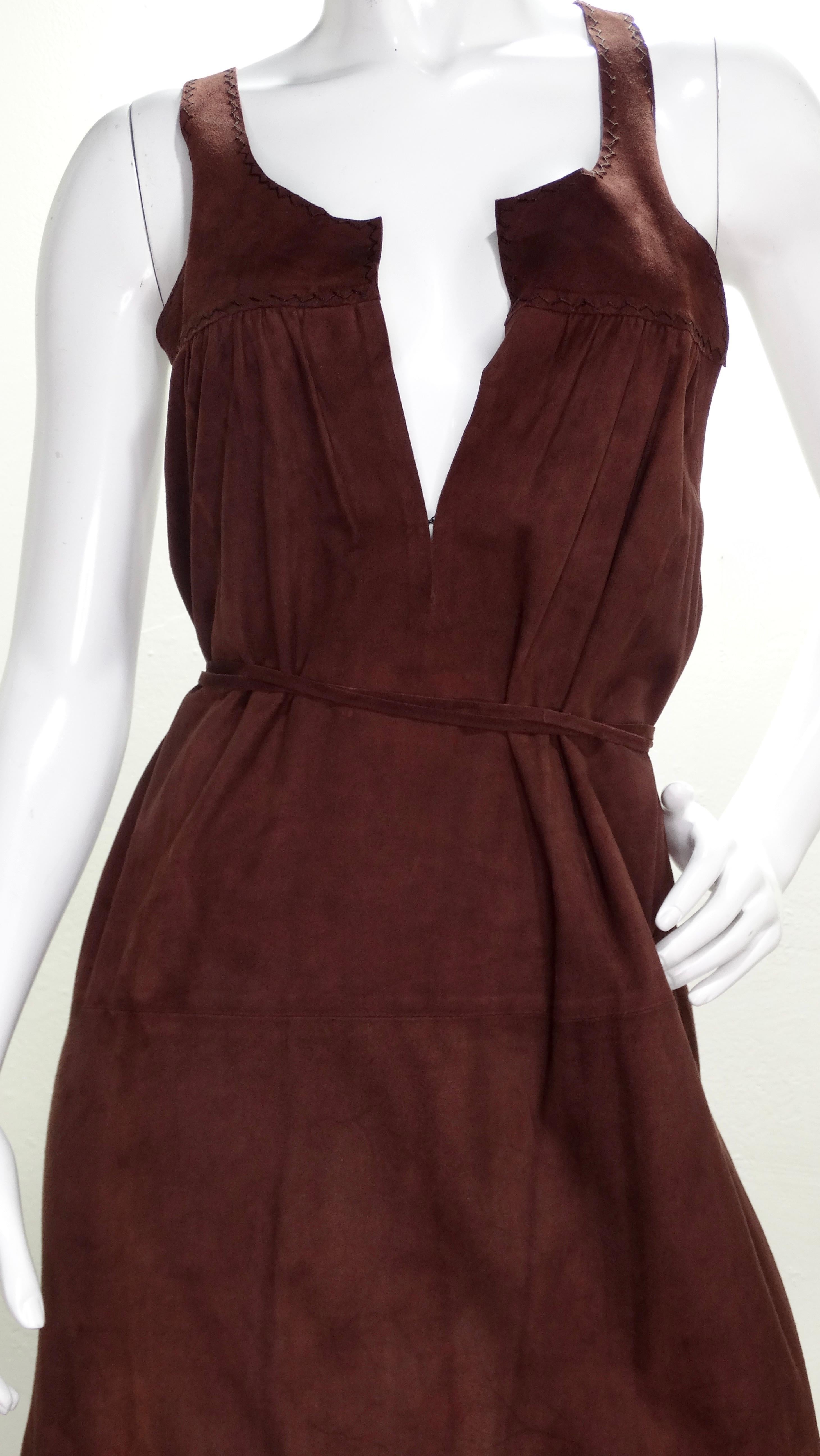 Tom Ford for Gucci 2002 Brown Suede Dress 1