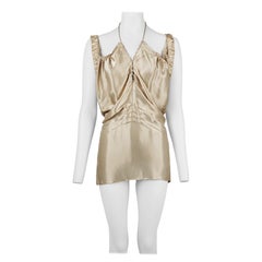 Tom Ford for Gucci 2002 Champagne Silk Convertible Halter Dress IT42