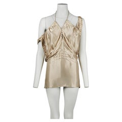 Tom Ford for Gucci 2002 – Champagnerfarbenes, wandelbares Seiden-Halterkleid IT42
