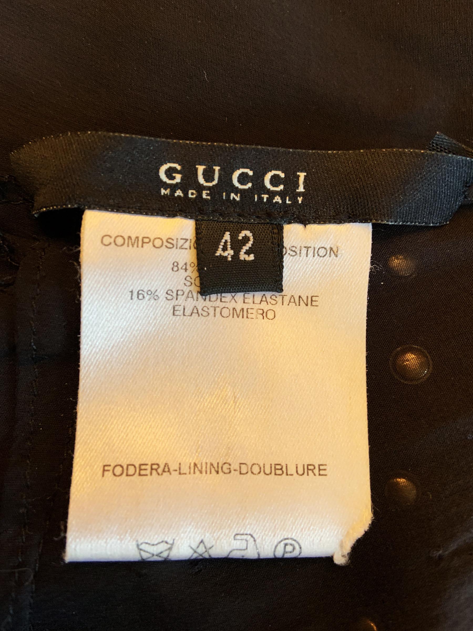 Tom Ford for Gucci - Robe cloutée à découpes, dos ouvert et clouté, collection 2003, taille IT 42 - US 6 en vente 6