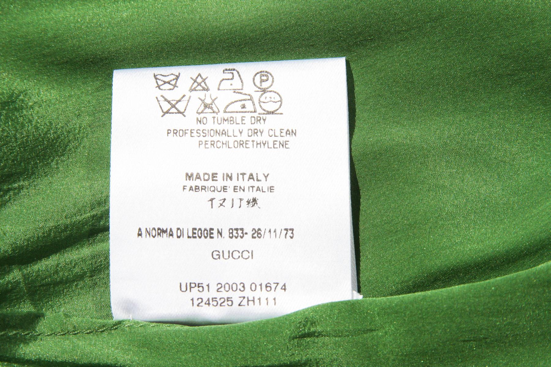 Tom Ford for Gucci 2003 Collection Silk Green Bondage Cut-Out Dress Gown For Sale 1