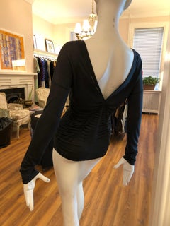 Tom Ford for Gucci (2004) Black Ruched Top w/Plunging Necklines (S)