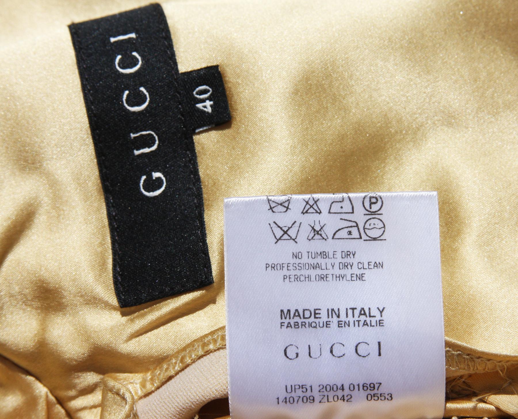 Tom Ford for Gucci 2004 Collection Gold Silk Limited Edition Jackets It.40  US 4 6