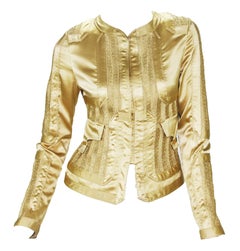 Tom Ford for Gucci 2004 Collection Gold Silk Limited Edition Jackets It.40  US 4