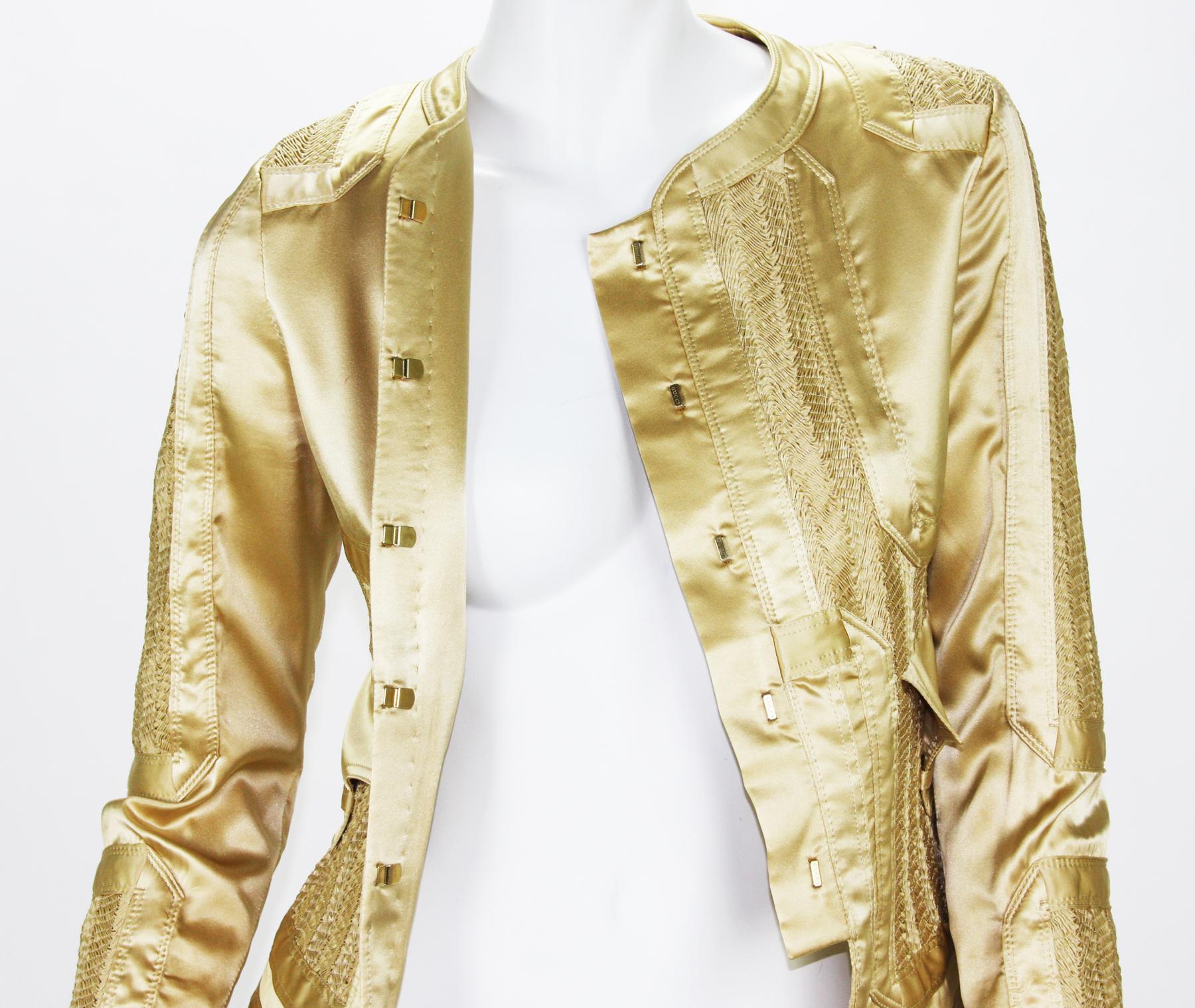 Tom Ford for Gucci 2004 Collection Gold Silk Limited Edition Jackets It.40  US 4 1