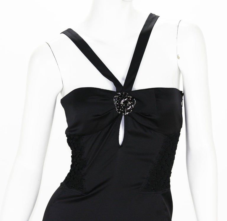 Tom Ford for Gucci 2004 Collection Silk Stretch Black Brooch Dress It ...