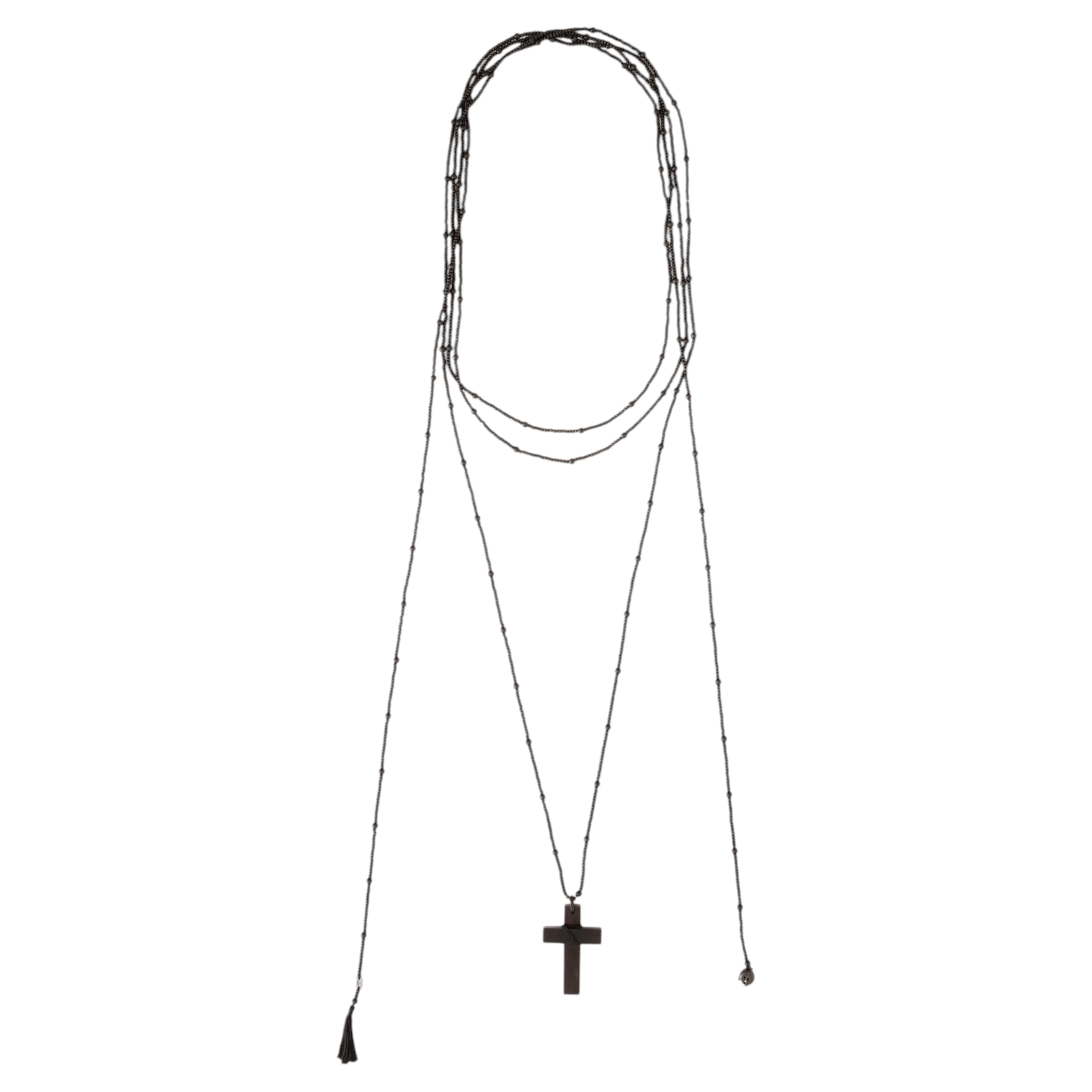 Tom Ford for Gucci A/W 2002 Runway Beaded Cross Necklace For Sale
