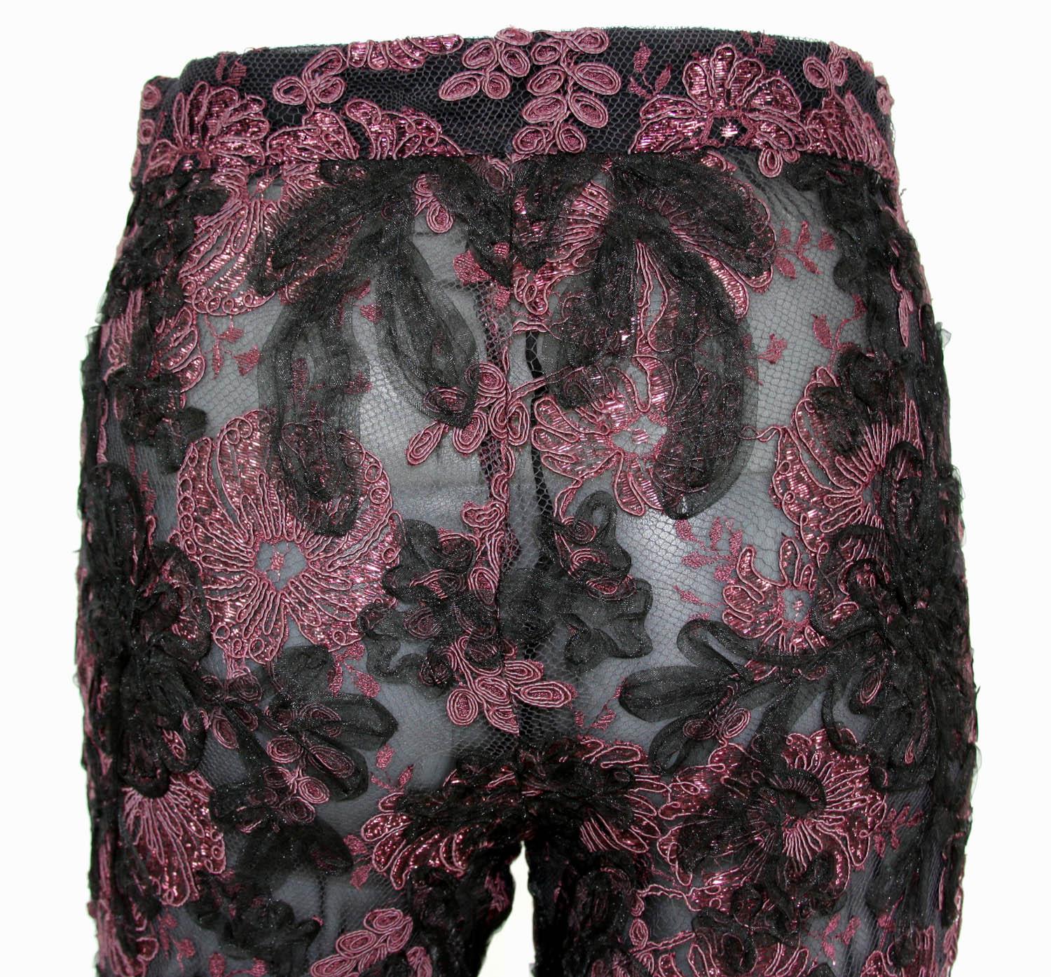 Tom Ford pour Gucci AD FW 1999 Super rare pantalon italien en soie dentelle sexy et sexy 40 en vente 4