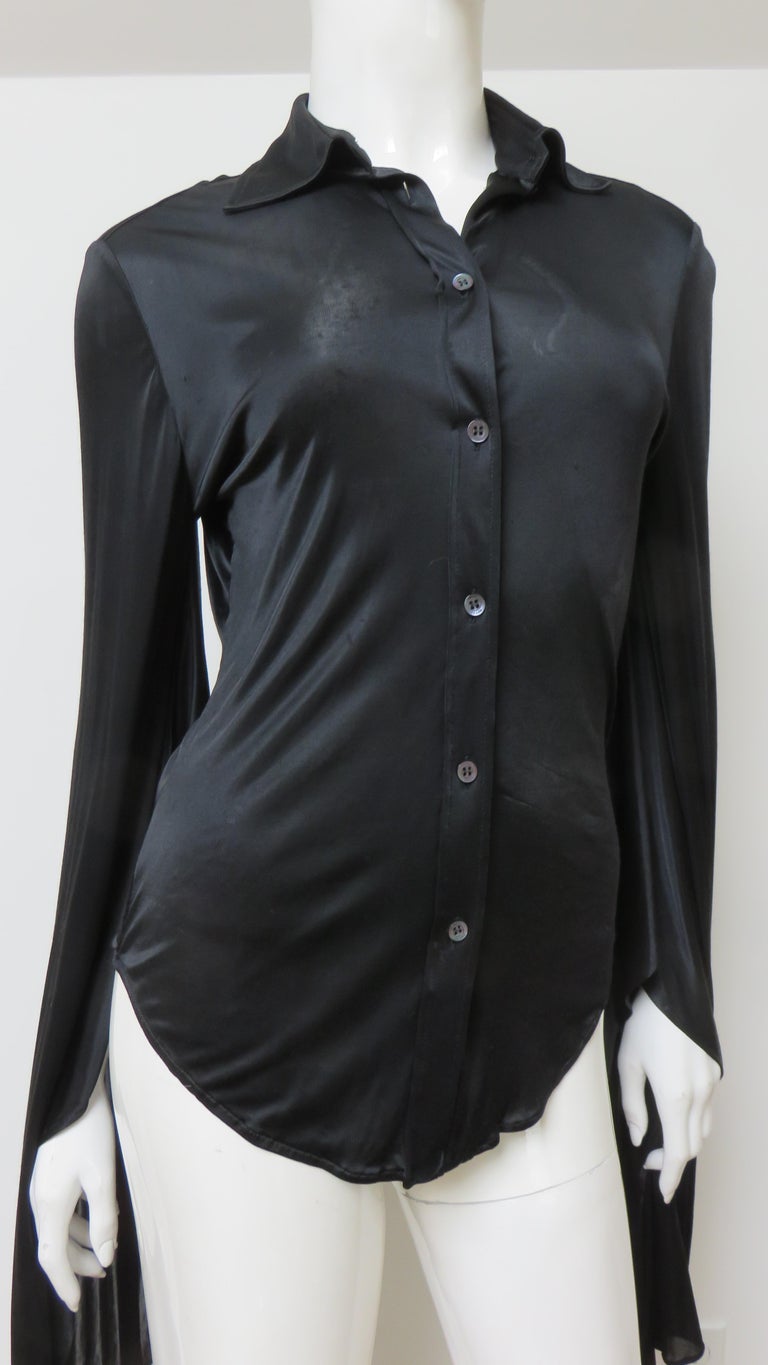 Tom Ford for Gucci Angel Sleeve Silk Shirt S/S 2004 For Sale at 1stDibs
