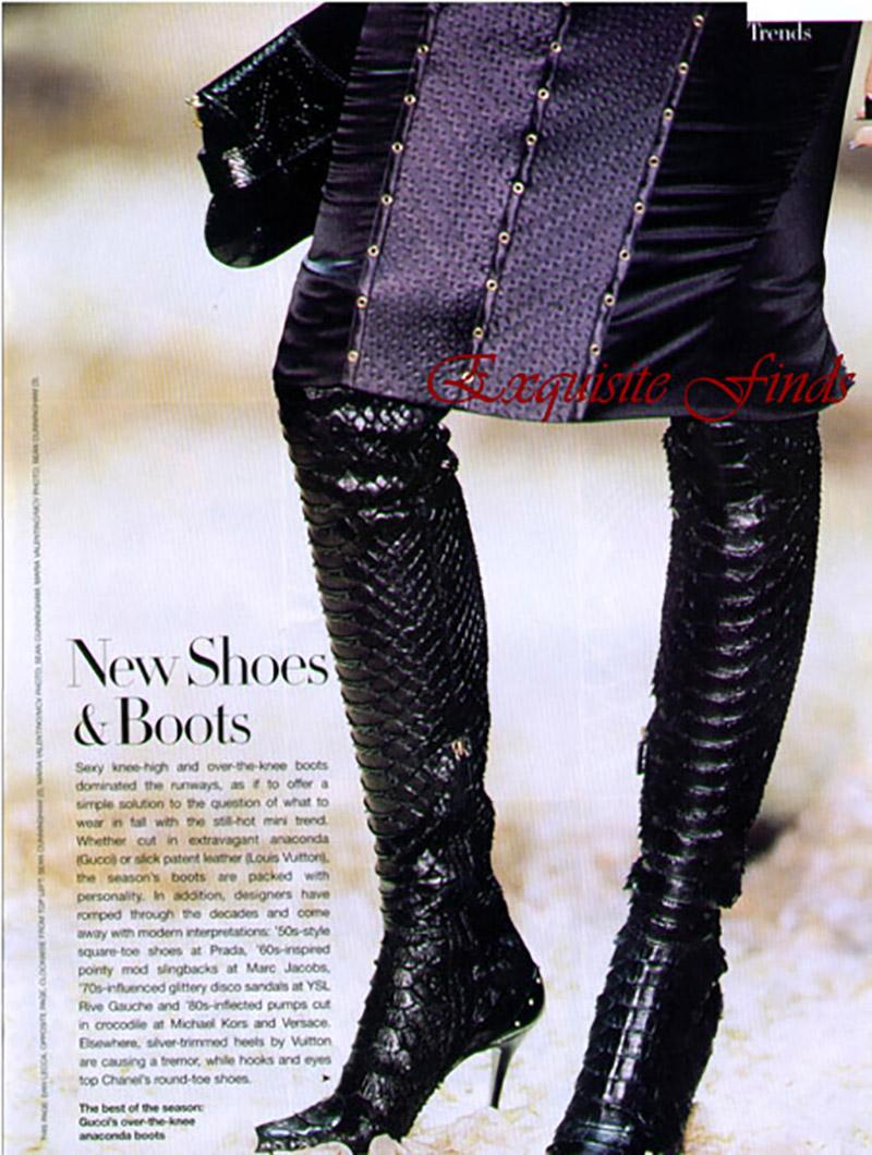 Women's Tom Ford for Gucci Black Anaconda Over the Knee Boots, F / W 2003