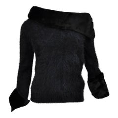 Tom Ford for Gucci Jersey más lujoso de angora negra y piel de visón talla S