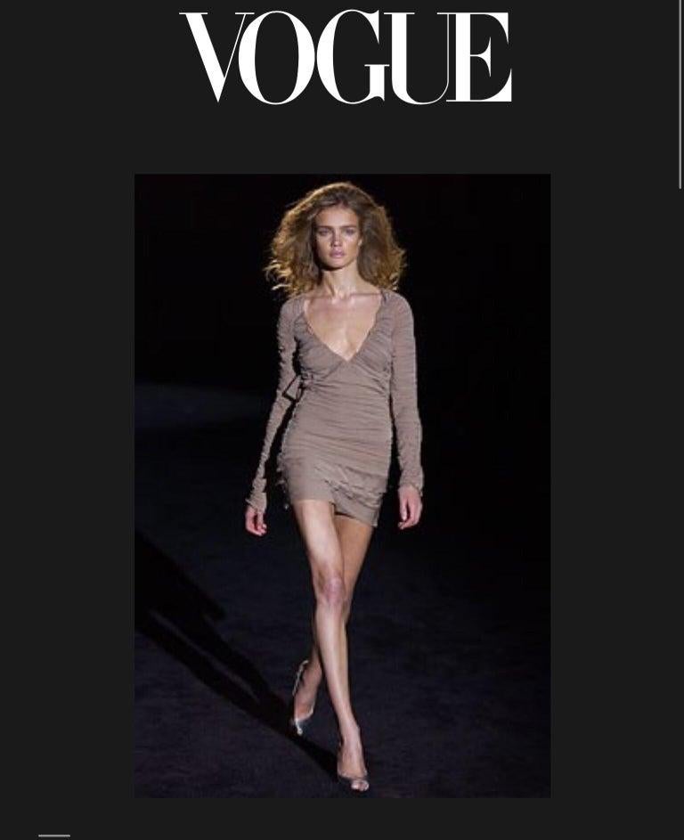 Tom Ford for Gucci Black Chiffon Ruched Dress 2003 Spring Runway 2