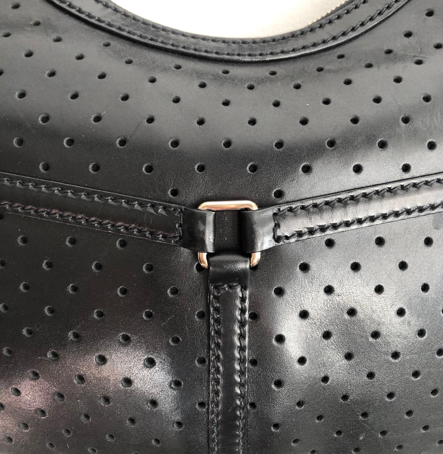 Women's 1990s Tom Ford for Gucci Black Leather GG Interlocking Hobo Bag