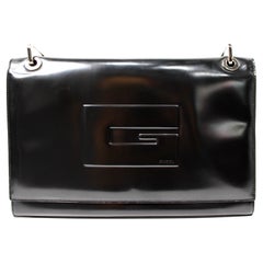 Tom Ford for Gucci Black Patent Leather G Square Shoulder Bag circa 1990s