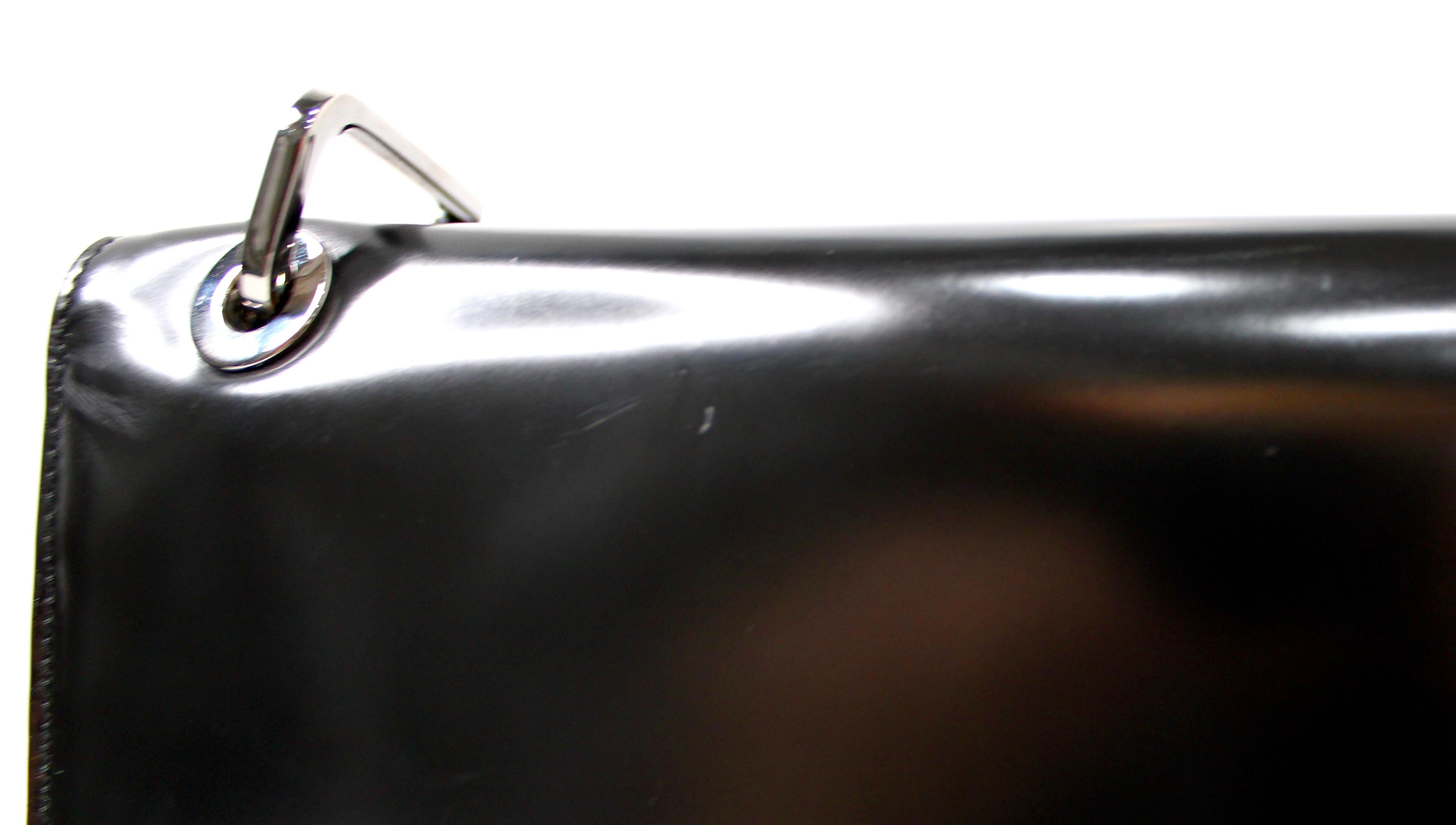 Tom Ford for Gucci Borsa a tracolla quadrata G in vernice nera circa anni '90 in vendita 3