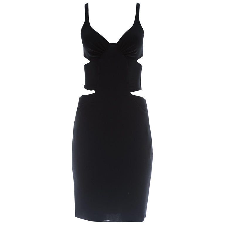 Tom Ford for Gucci black silk spandex evening dress with cut outs, A/W ...