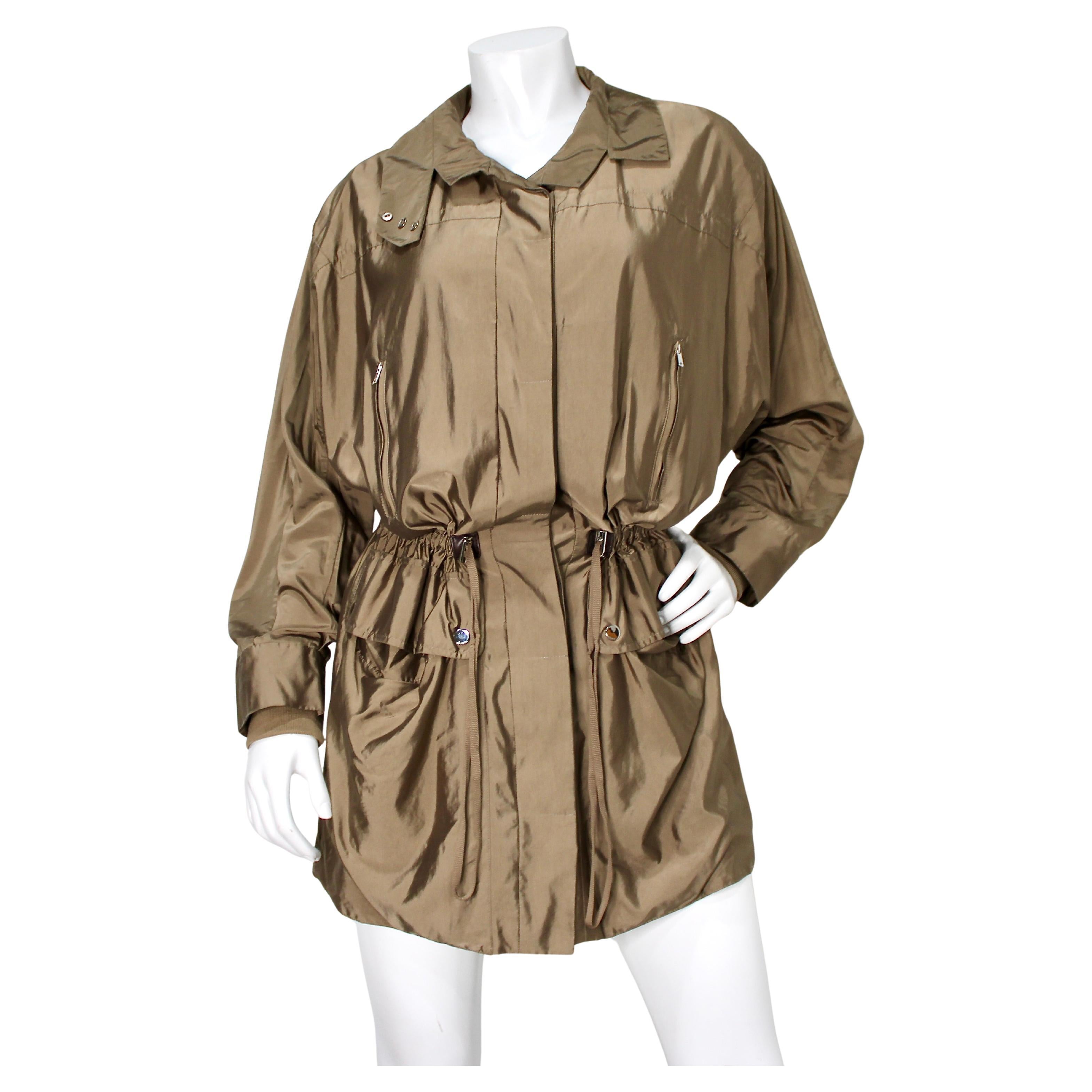 Tom Ford for Gucci Brown Drawstring Waist Windbreaker Jacket circa 1990s For Sale