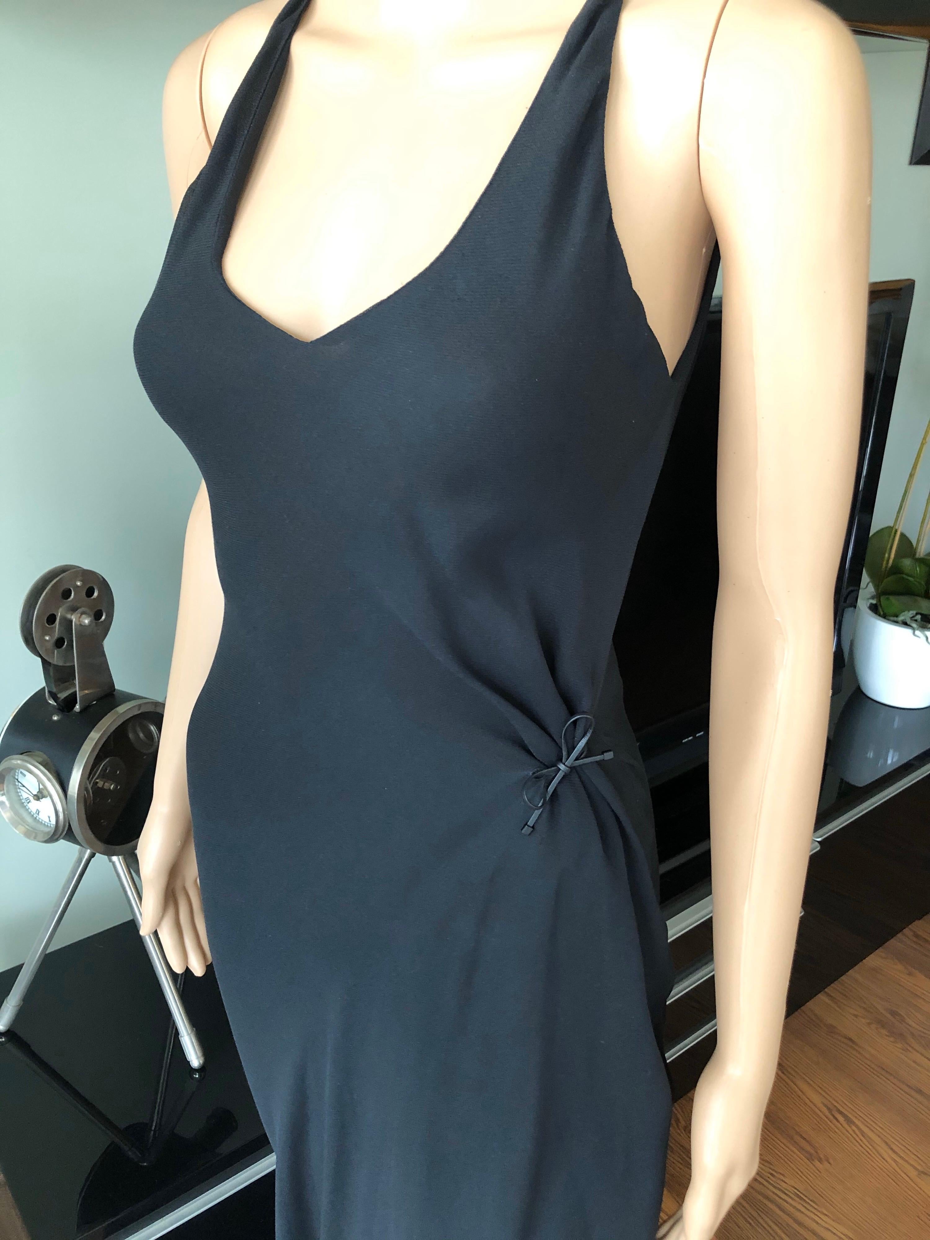 Tom Ford for Gucci c. 2000 Sheer Silk Black Maxi Evening Dress In Good Condition In Naples, FL
