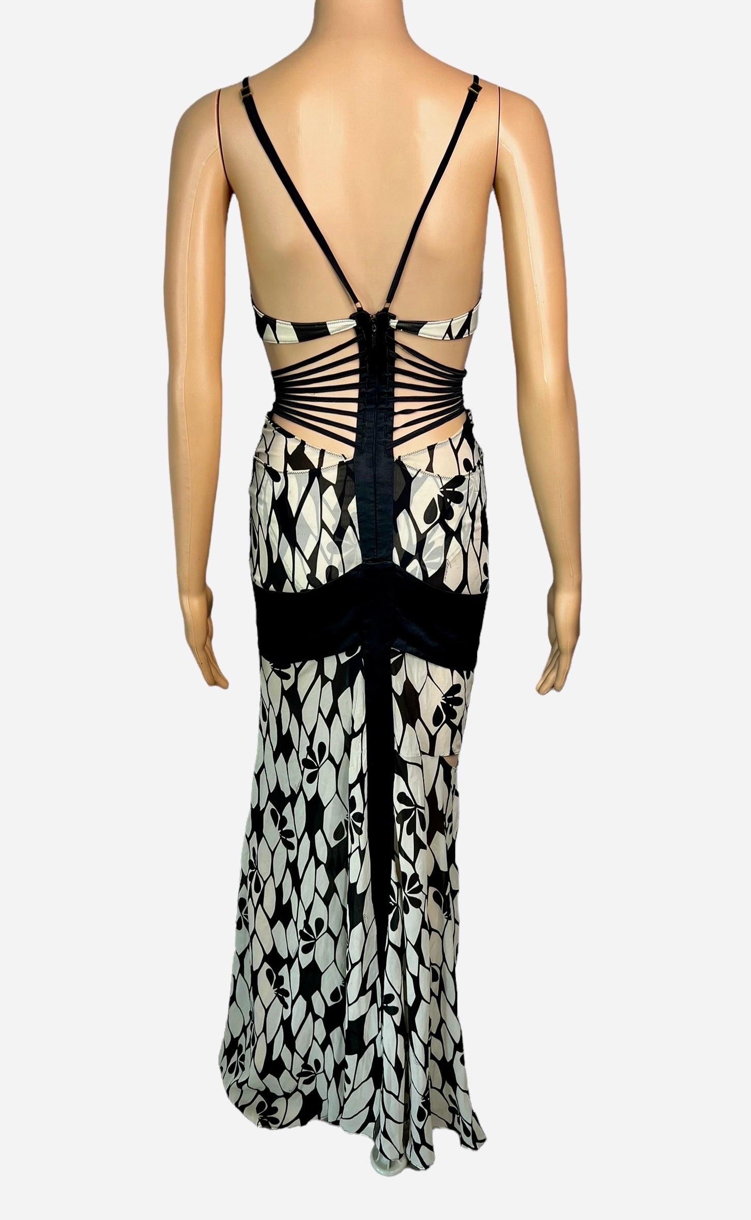 Tom Ford for Gucci c.2003 Plunging Bra Cutout Strappy Silk Evening Dress Gown For Sale 2