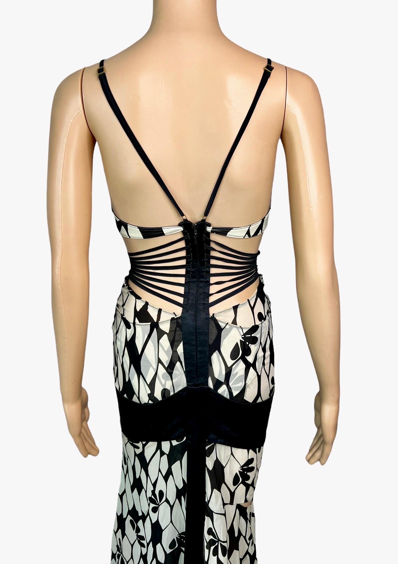 Tom Ford for Gucci c.2003 Plunging Bra Cutout Strappy Silk Evening Dress Gown For Sale 3