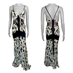 Tom Ford for Gucci c.2003 Plunging Bra Cutout Strappy Silk Evening Dress Gown