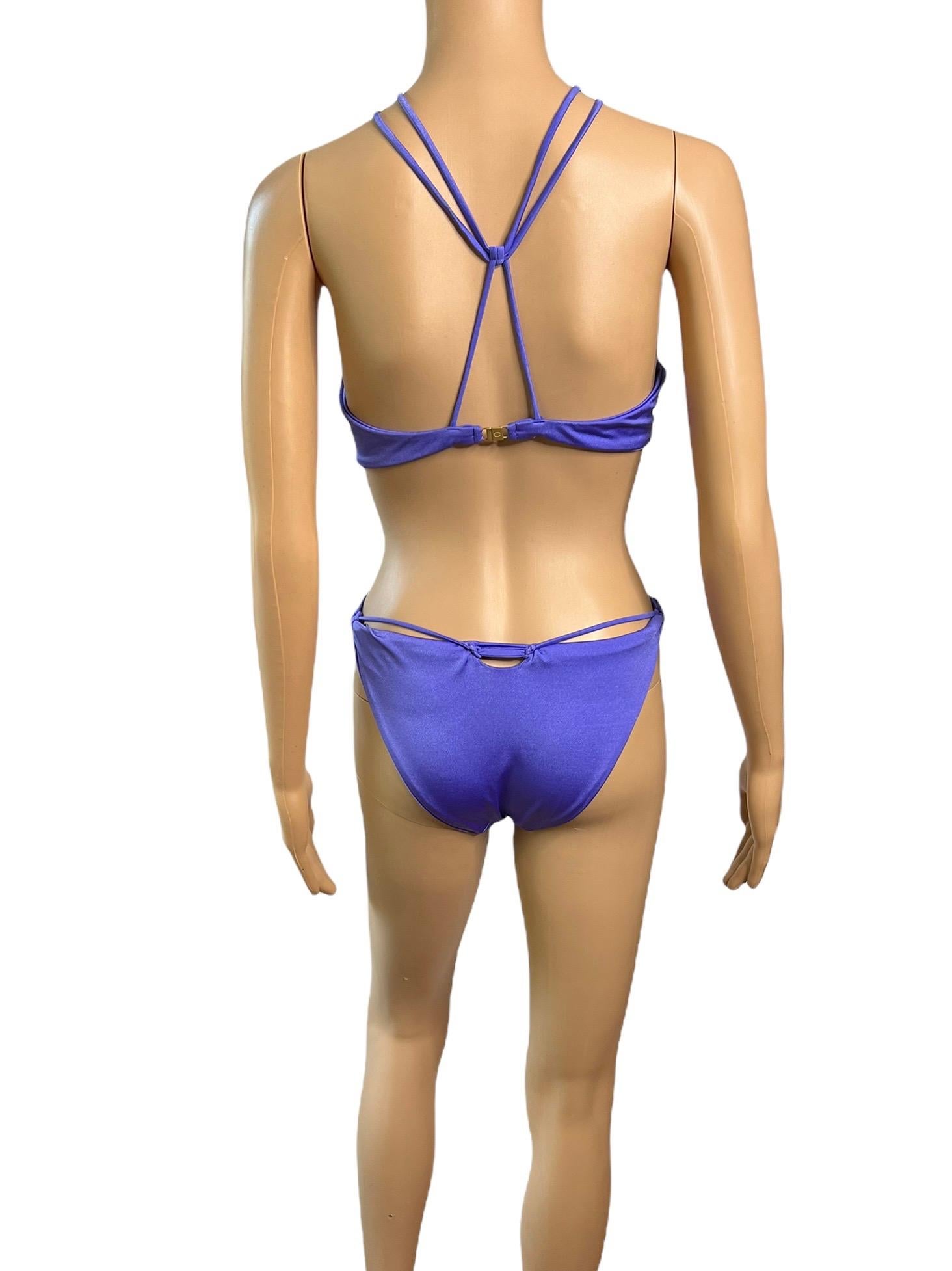 Tom Ford for Gucci c.2004 Bondage Strappy Two Piece Bikini Swimsuit Swimwear Size L
