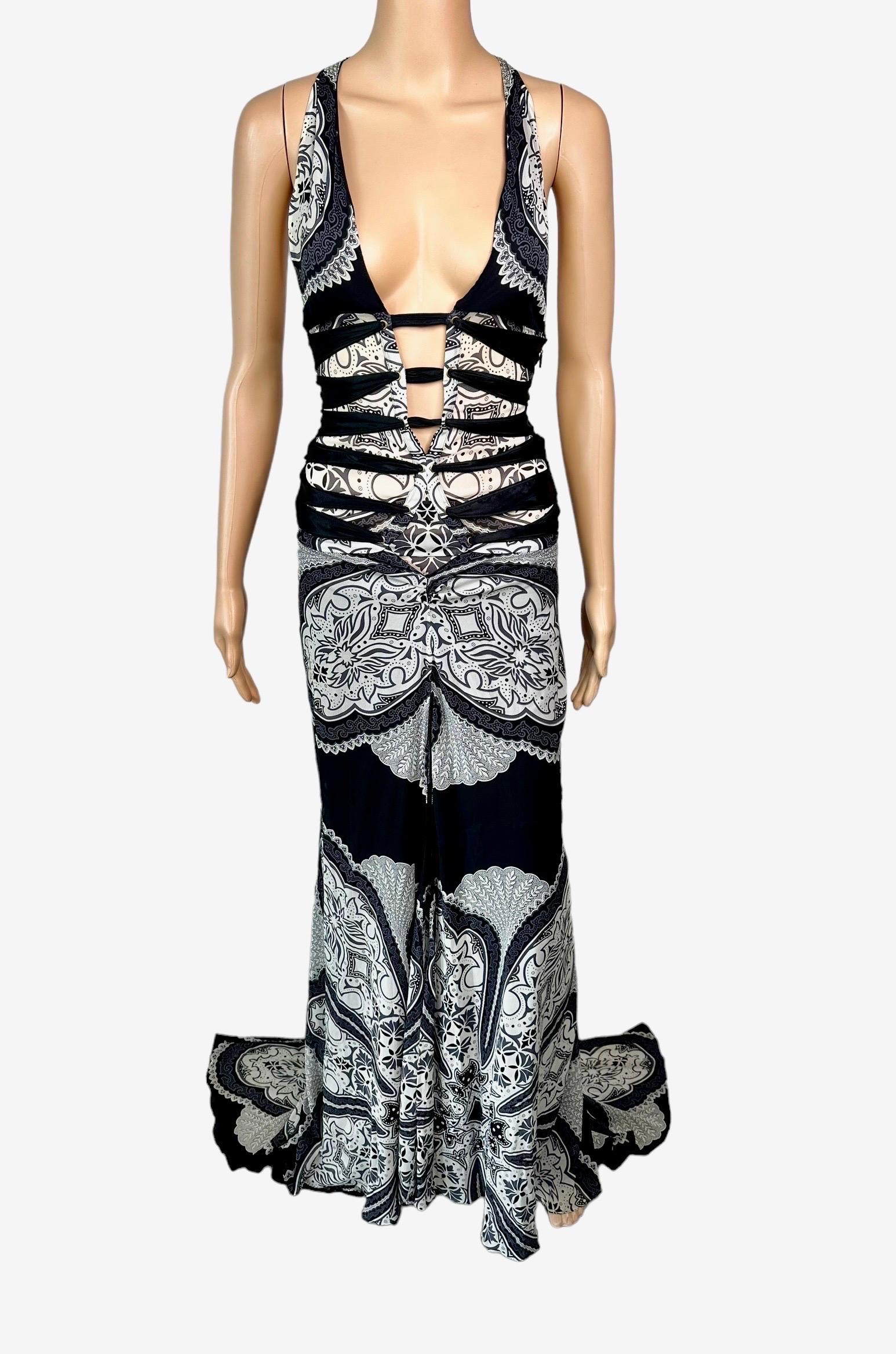 Tom Ford for Gucci Cruise 2004 Plunging Cutout Strappy Silk Evening Dress Gown For Sale 1