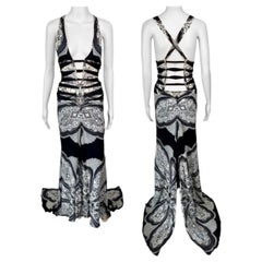 Tom Ford for Gucci Cruise - Robe de soirée en soie à découpes plongeantes et bretelles, 2004