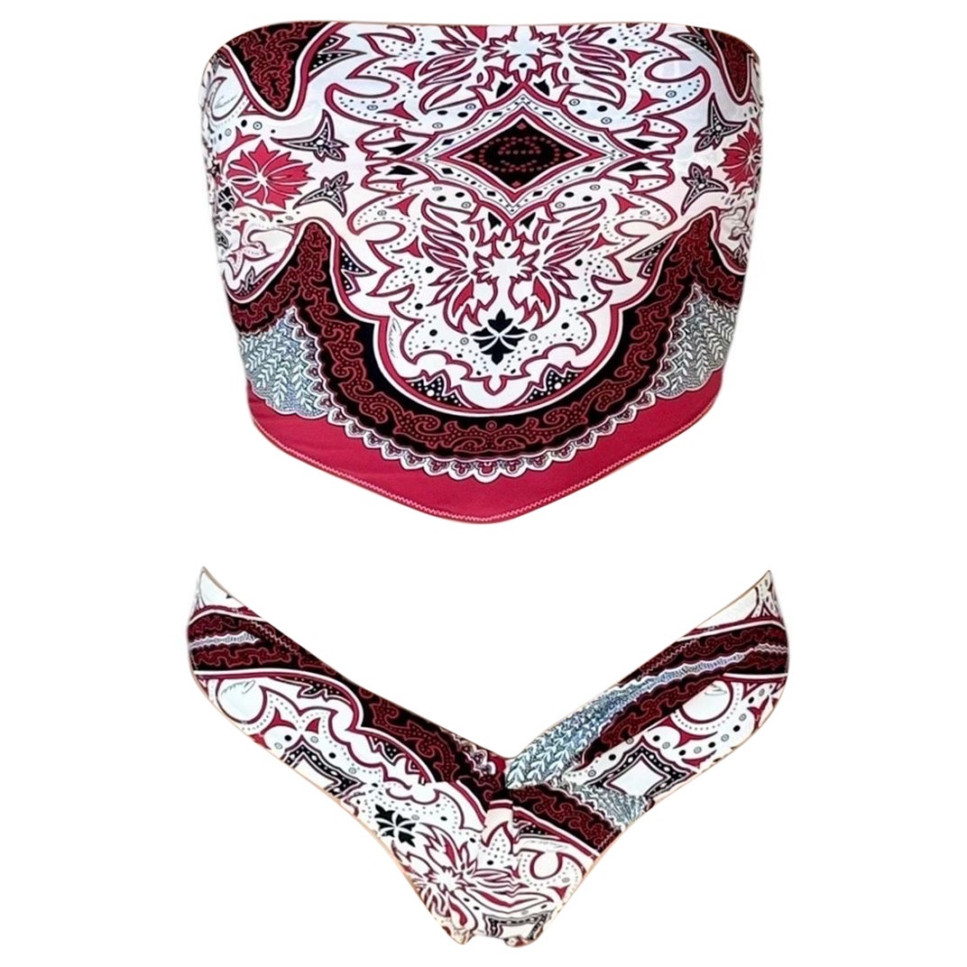 Tom Ford for Gucci Cruise 2004 Zweiteiliger Bikini & BH Bandana Badeanzug Bademode