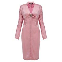 TOM FORD for GUCCI CRYSTAL EMBELLISHED PINK SILK DRESS