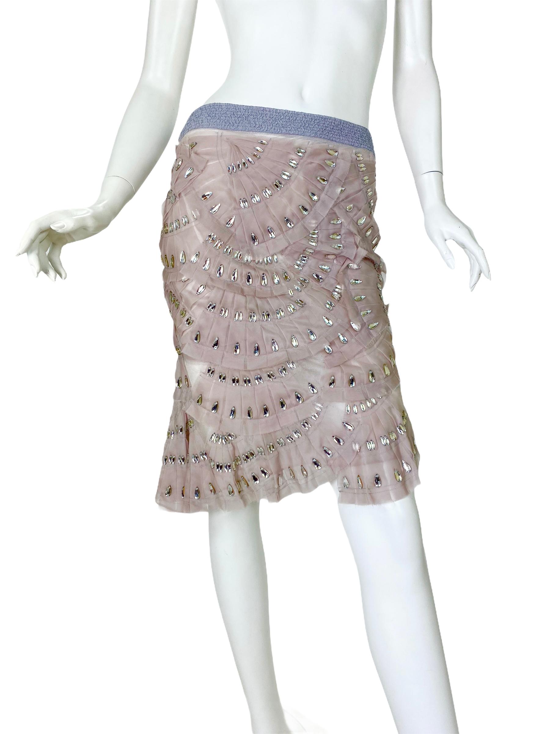 Tom Ford for Gucci Crystal Embellished Skirt, S/S 2004  In New Condition In Montgomery, TX