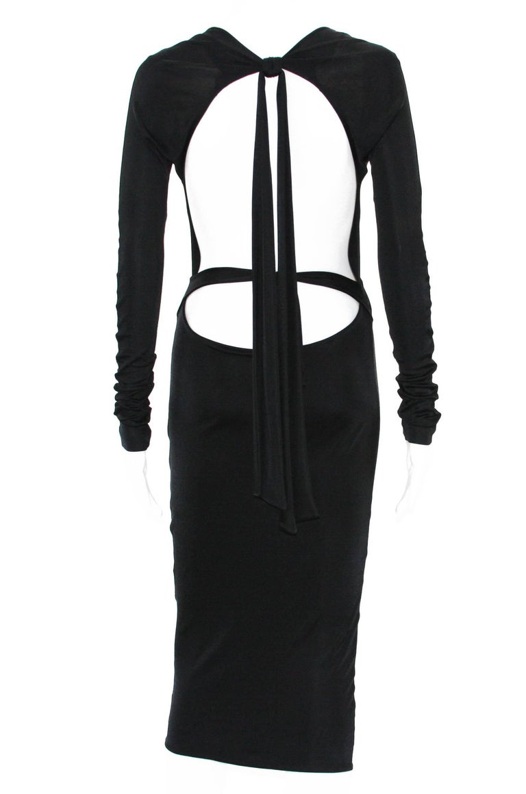 Tom Ford for Gucci Cut Out Jersey Black Cocktail Dress sizes M and L In Excellent Condition For Sale In Montgomery, TX