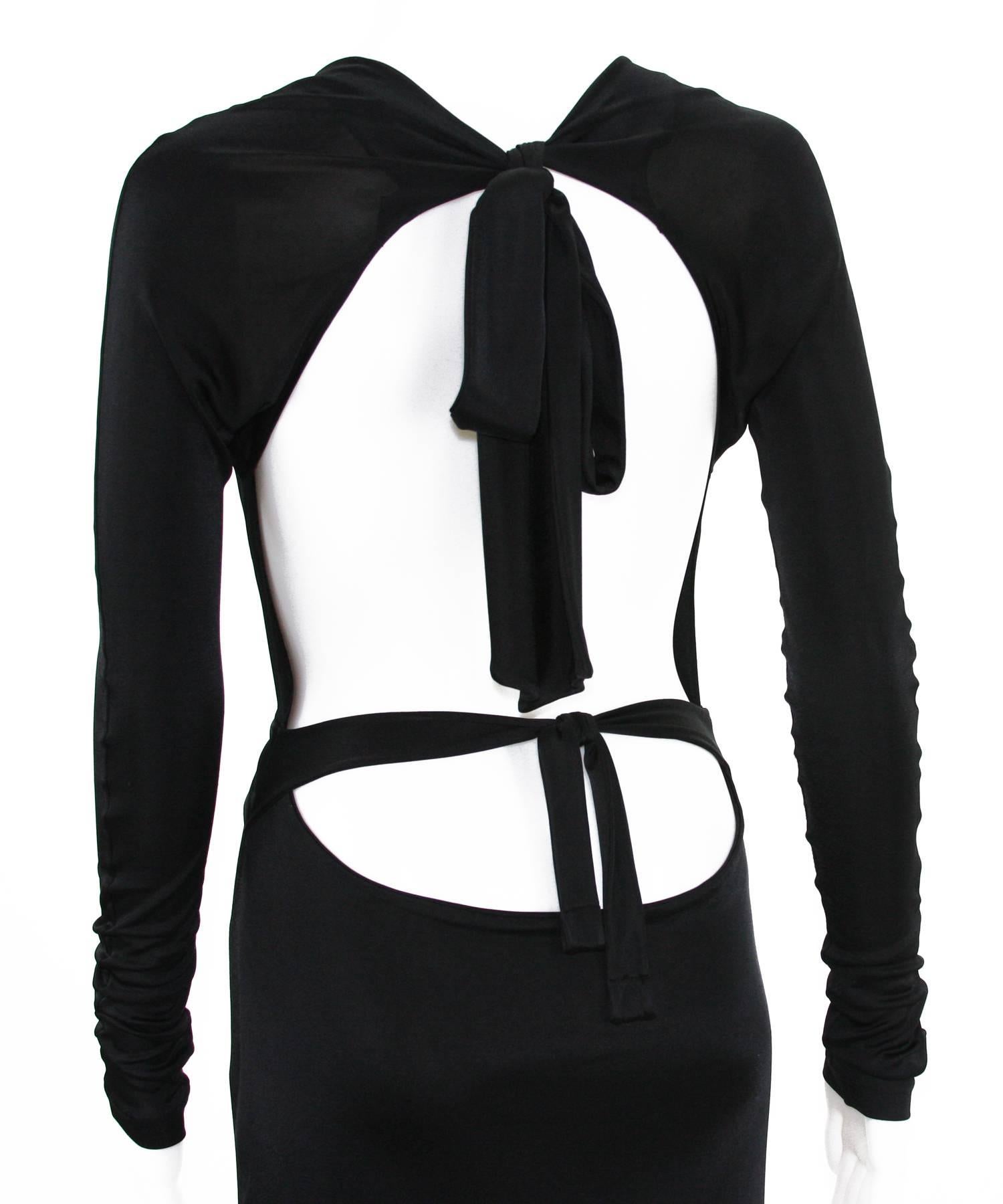Vintage Tom Ford for Gucci Vestido de cóctel negro de punto recortado talla L ( S ) en venta 4