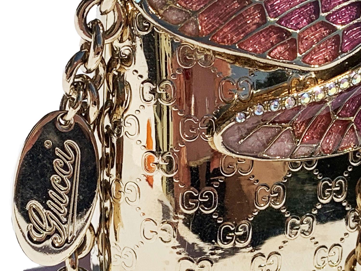 Tom Ford for Gucci Dragonfly Gold Metal MicroGuccissima Enamel Minaudiere Clutch For Sale 4