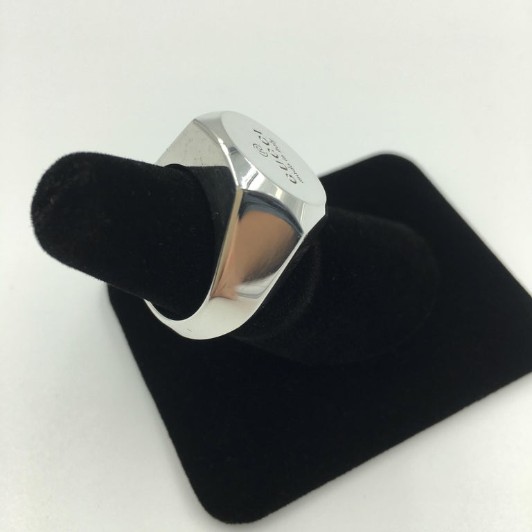 Tom Ford for Gucci Engraved Logo Sterling Silver Signet Ring For