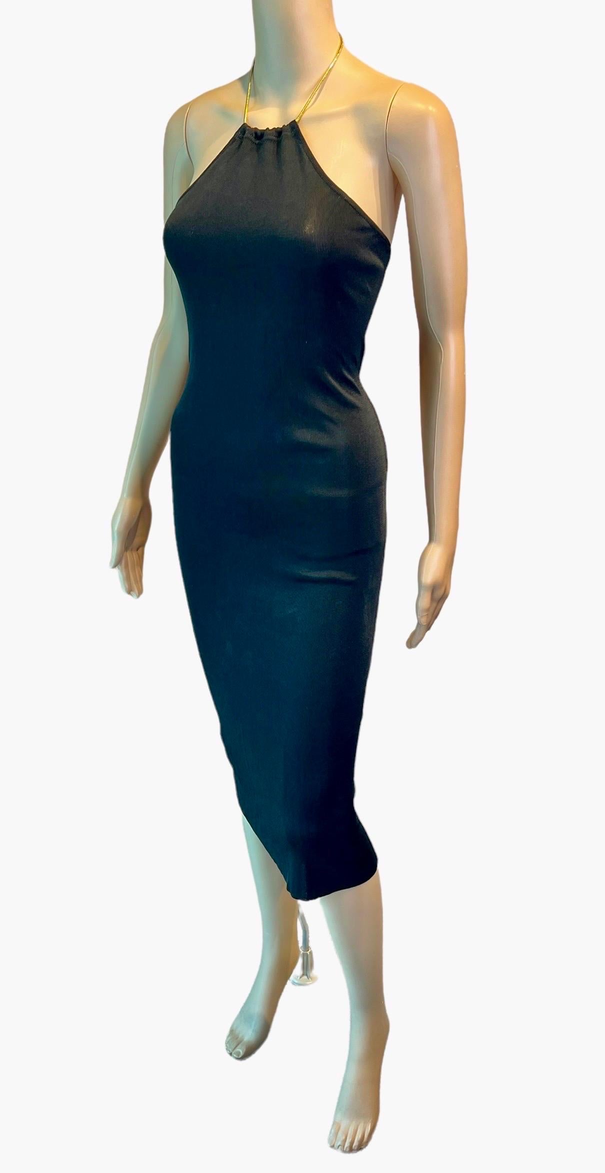 Tom Ford for Gucci F/W 1996 Chain Halter Cutout Bodycon Knit Black Midi Dress

Please note size tag has been removed.



