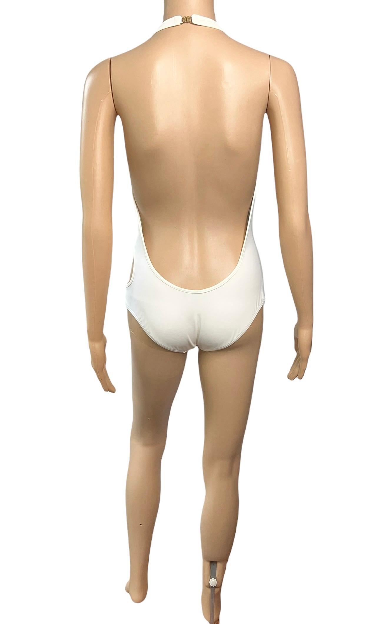 Tom Ford for Gucci - Maillot de bain blanc sans dos avec découpes, automne-hiver 1996 Bon état - En vente à Naples, FL