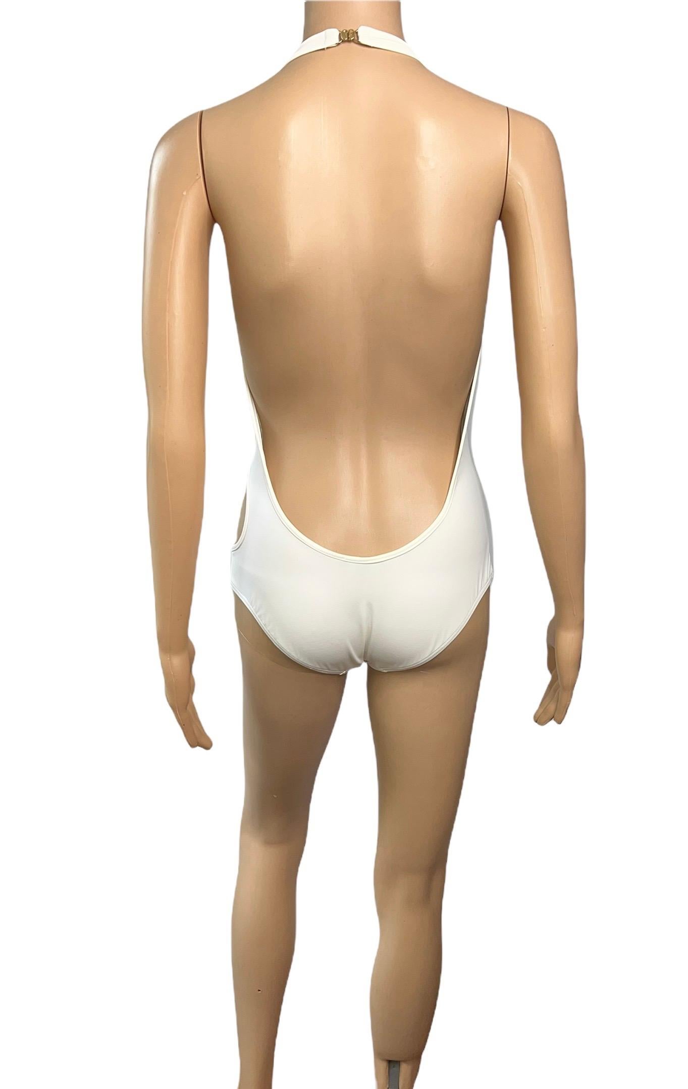 Tom Ford for Gucci - Maillot de bain blanc sans dos avec découpes, automne-hiver 1996 en vente 1