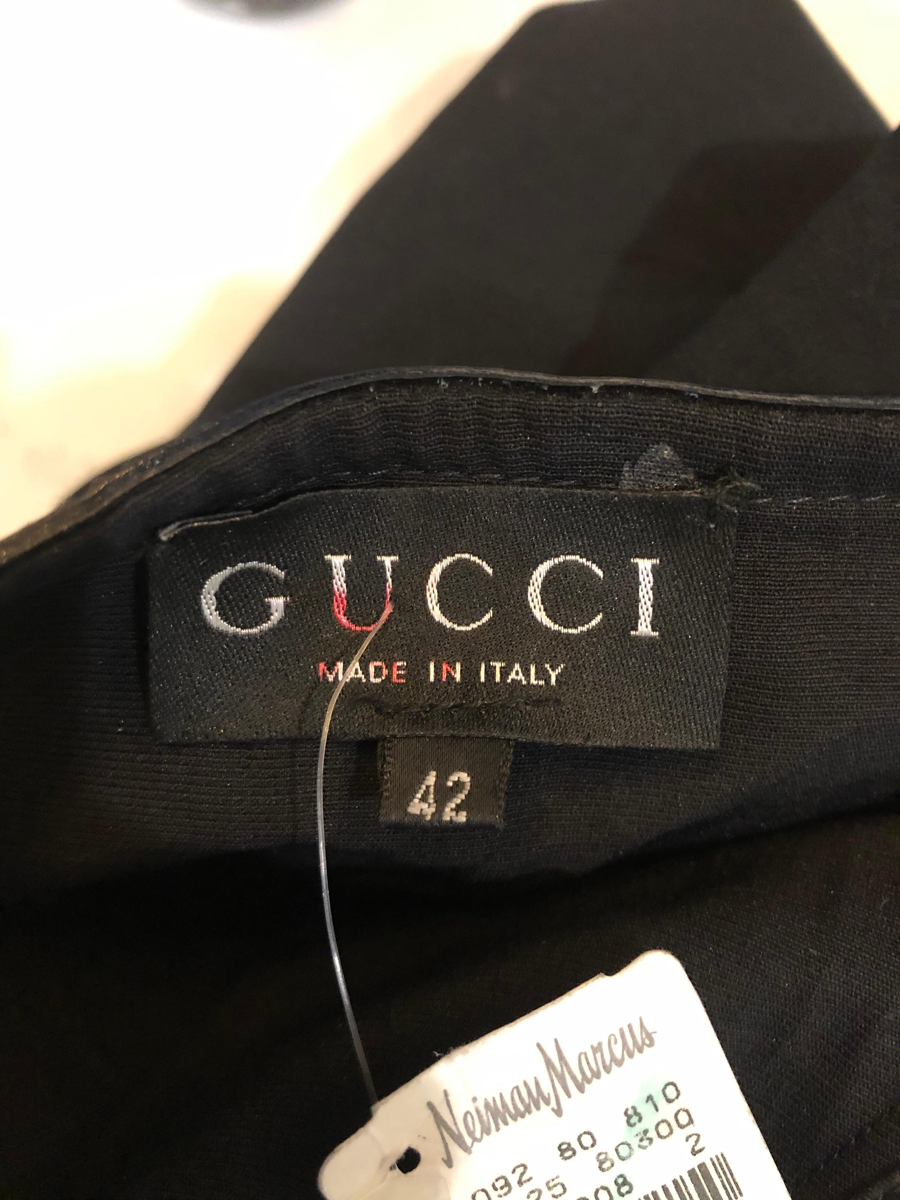 Tom Ford for Gucci F/W 1997 Sz 42 / 8 Negro Charol Vintage Arnés Bata en venta 13
