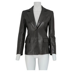 Tom Ford for Gucci F/W 1999 Dark Brown Leather Tailored Blazer Jacket IT38