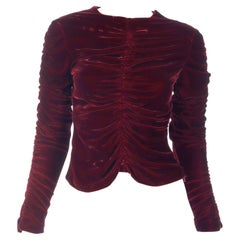 Tom Ford For Gucci F/W 1999 Red Velvet Ruched Top