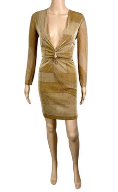 Tom Ford for Gucci A/I 2000: mini abito in maglia metallica con scollo profondo