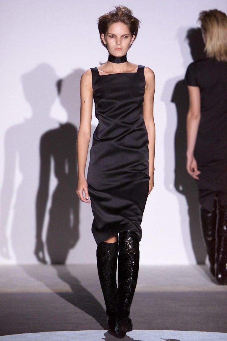 Tom Ford for Gucci F/W 2001 Alligator Soft & Shiny Skin Over Knee Black Boots 38 For Sale 5