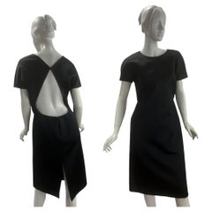 Tom Ford for Gucci F/W 2001  Black Backless Cocktail Dress Size Italian 44