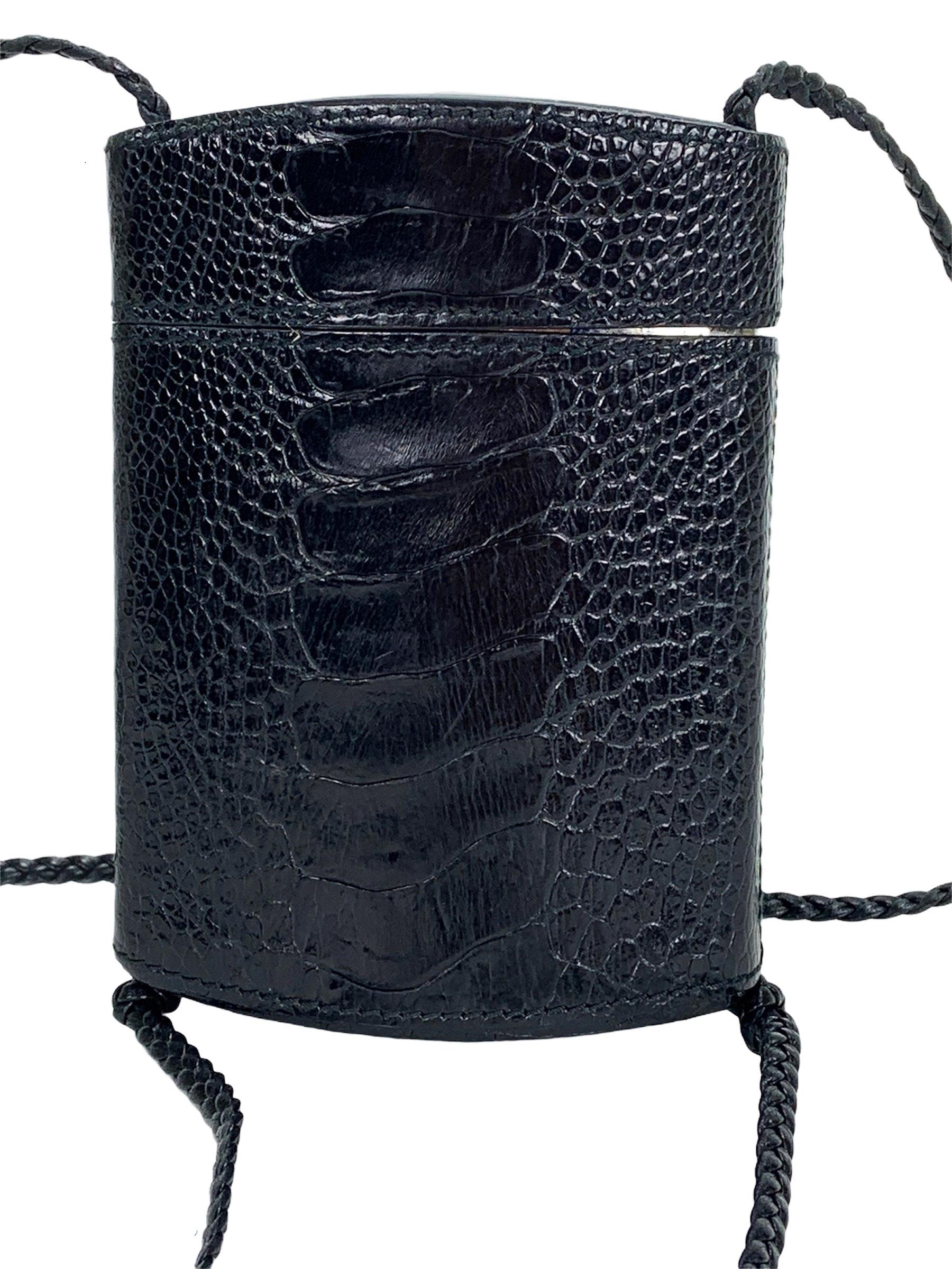 Black Tom Ford for Gucci F/W 2002 Collection Ostrich Leather Mini Bag Cigarette Case  For Sale