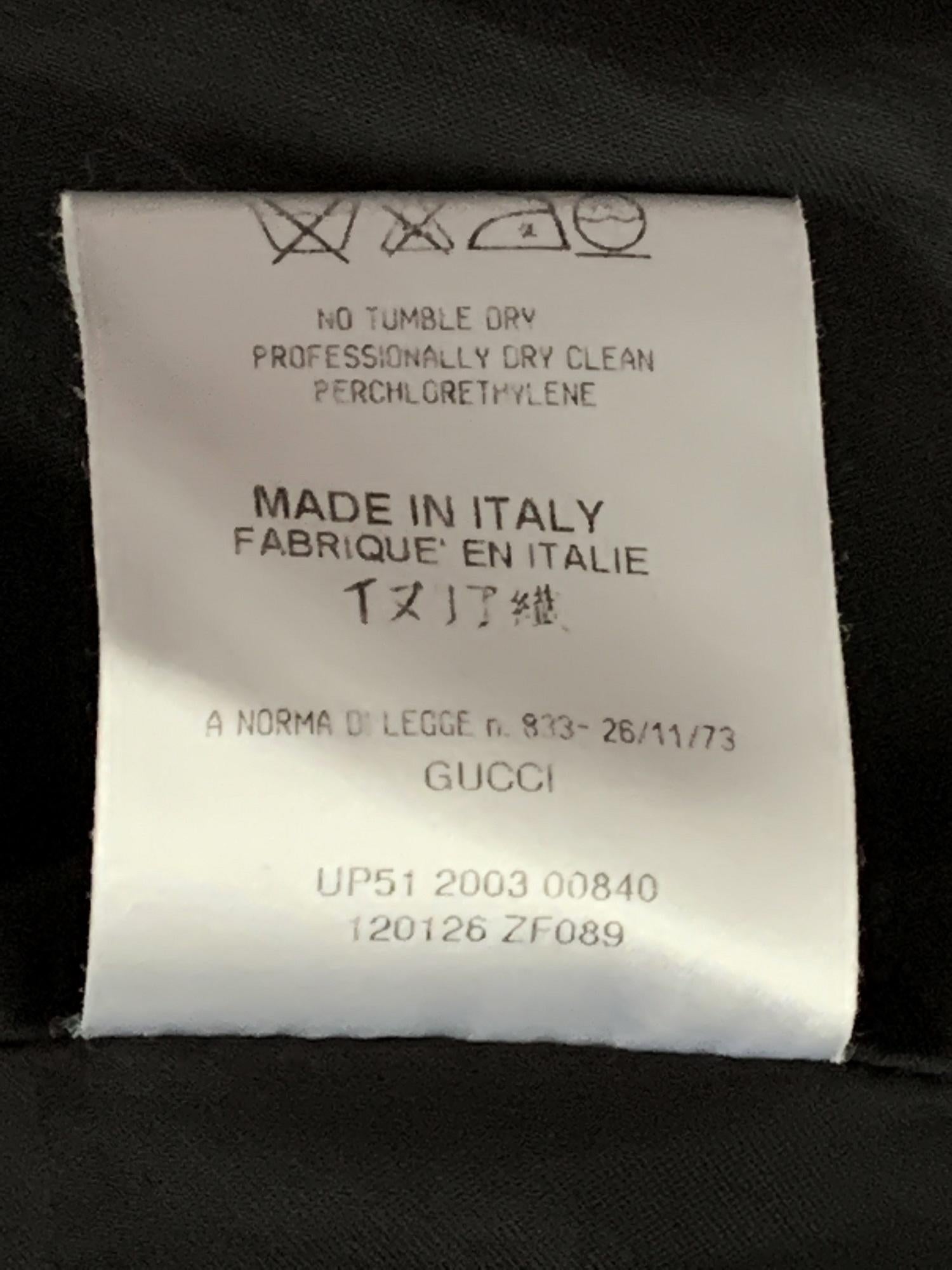 Tom Ford pour Gucci - Manteau ajusté en laine noire avec col surdimensionné, automne-hiver 2003  en vente 3